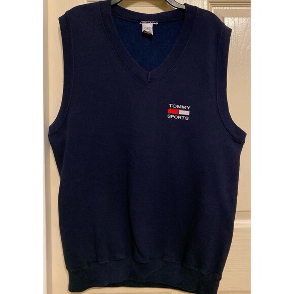 VTG Tommy Sports Hilfiger Vest Sweatshirt Golf Casual Preppy Classic Mens M USA - Picture 1 of 10